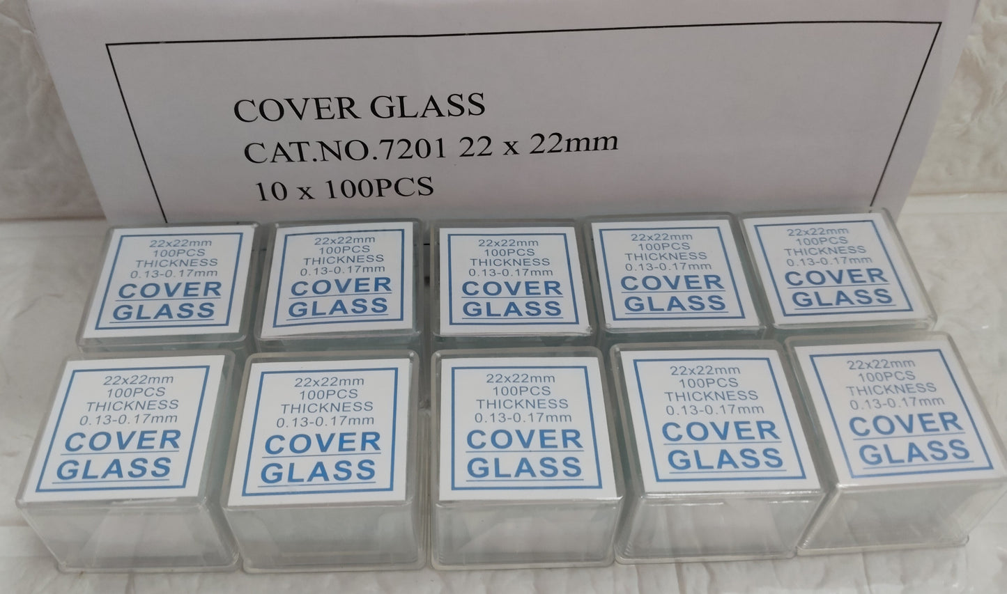 MediLytic Cover Slip | Imported - 22x22 mm | Square | Each Box Of 100 Pcs