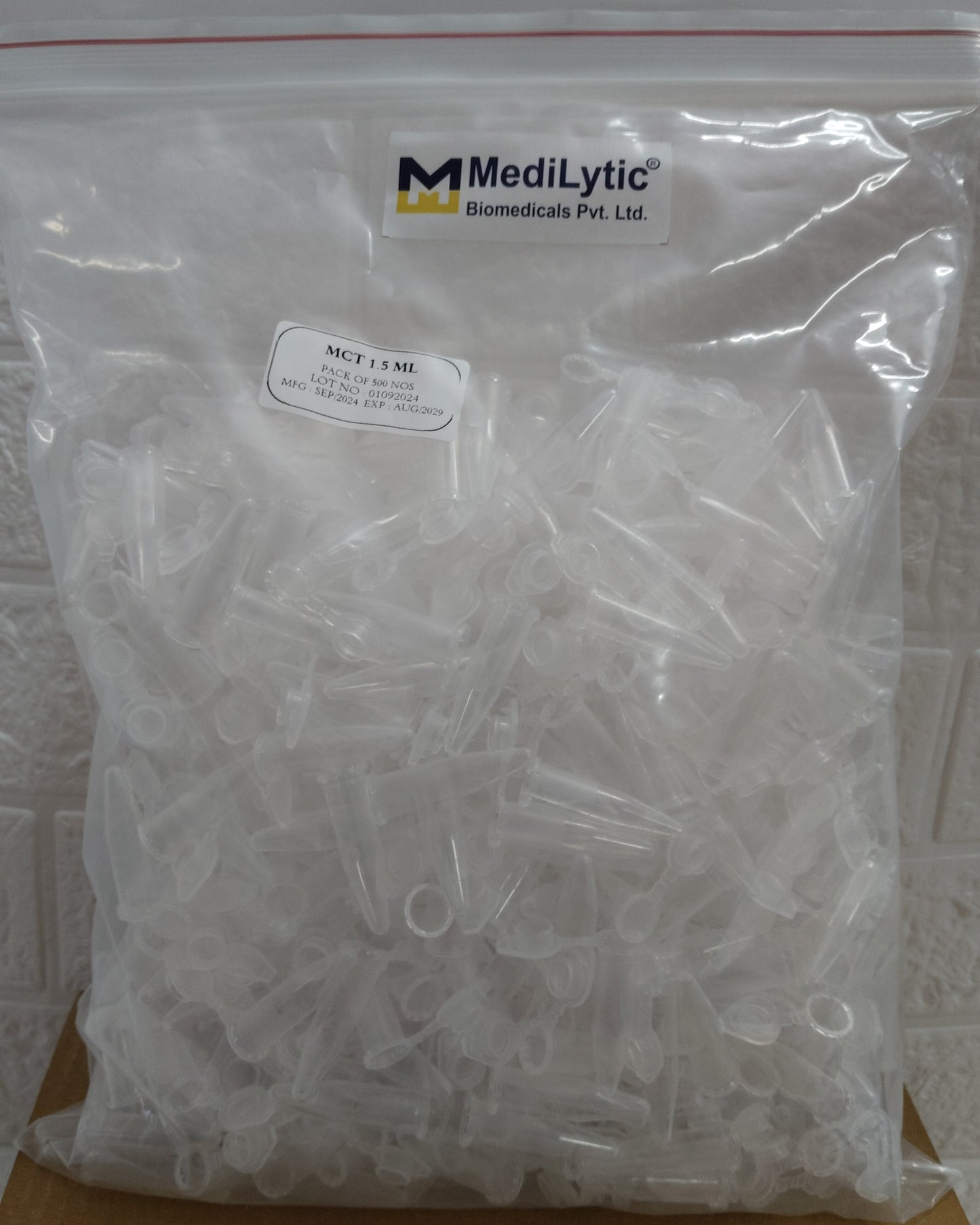 MediLytic MCT Vials (1.5 ml) (Each Bag Contain 500 nos),Pack of 2 nos.