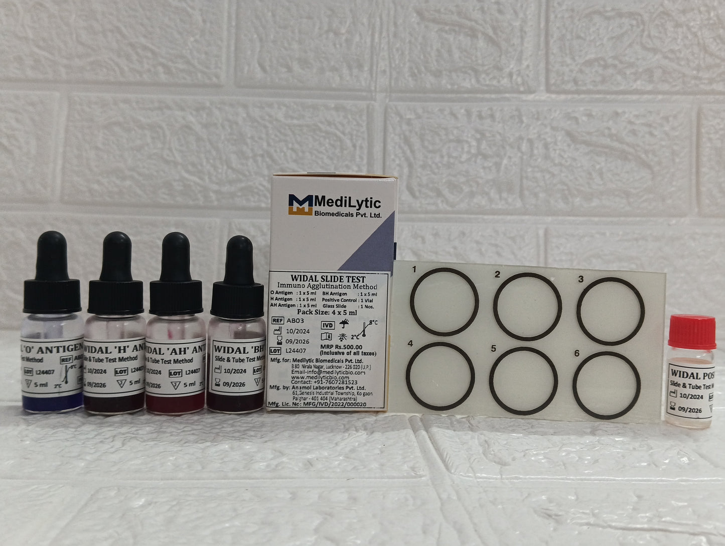 MediLytic Widal Slide Test 4 Parameters 4x5 ml
