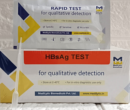 MediLytic HBsAg Test Kit (Pack of 25 Cards) Antigen Self Test Kit
