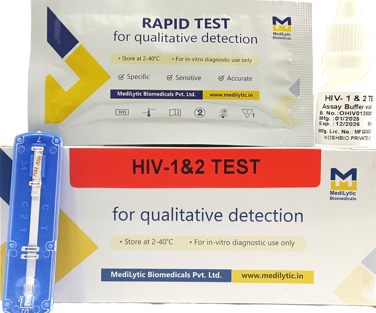 MediLytic HIV-1 & 2 Test (Pack of 25 Cards) Antibody Test Kit