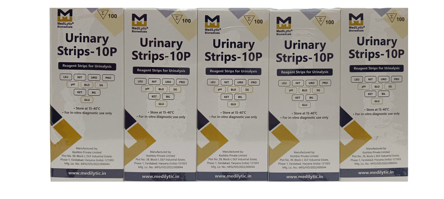 MediLytic Urinary Strips - 10P (10 Parameter) For urinalysis