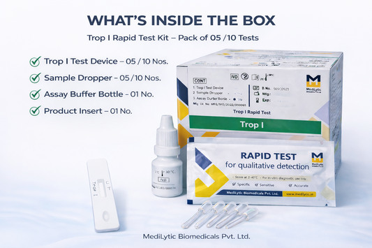 MediLytic Trop-I Heart Attack Test Kit (Pack of 5/10 Cards) Blood Test