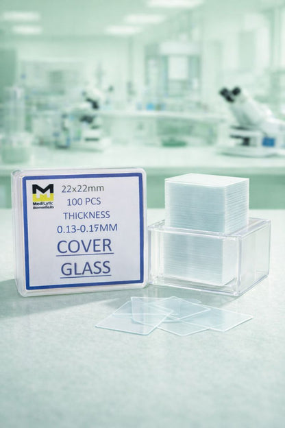 MediLytic Cover Slip (Imported) 22x22 mm [Pack of 10 squares]