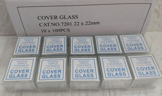 MediLytic Cover Slip (Imported) 22x22 mm [Pack of 10 squares]