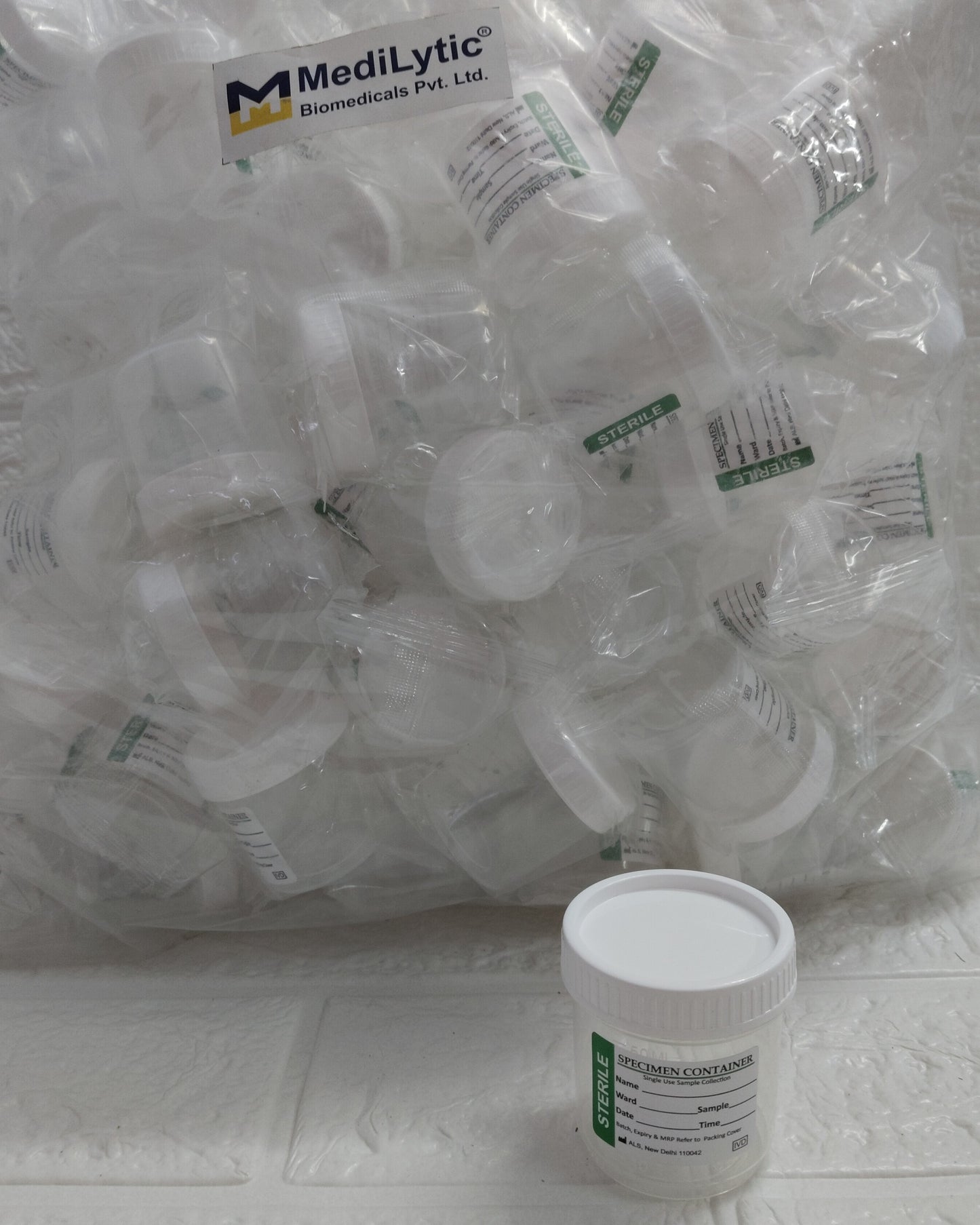 MediLytic Urine Containers 30 ml (Each Bag Contain 100 nos)[Pack of 5 ×100 nos]