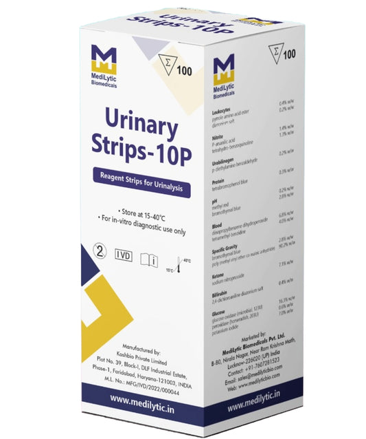 MediLytic Urinary Strips - 10P (10 Parameter) For urinalysis