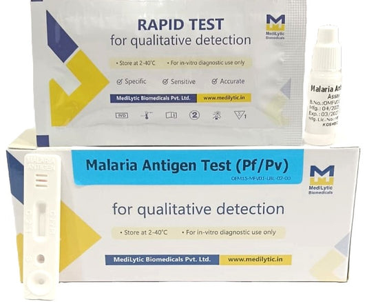 MediLytic Malaria Test Kit (Pack of 25 Cards) Antigen Self Test Kit