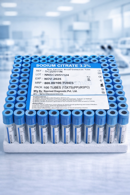 MediLytic Sodium Citrate  | Non-Vacuum Blood Collection Tube| Each Box of 100 Tubes