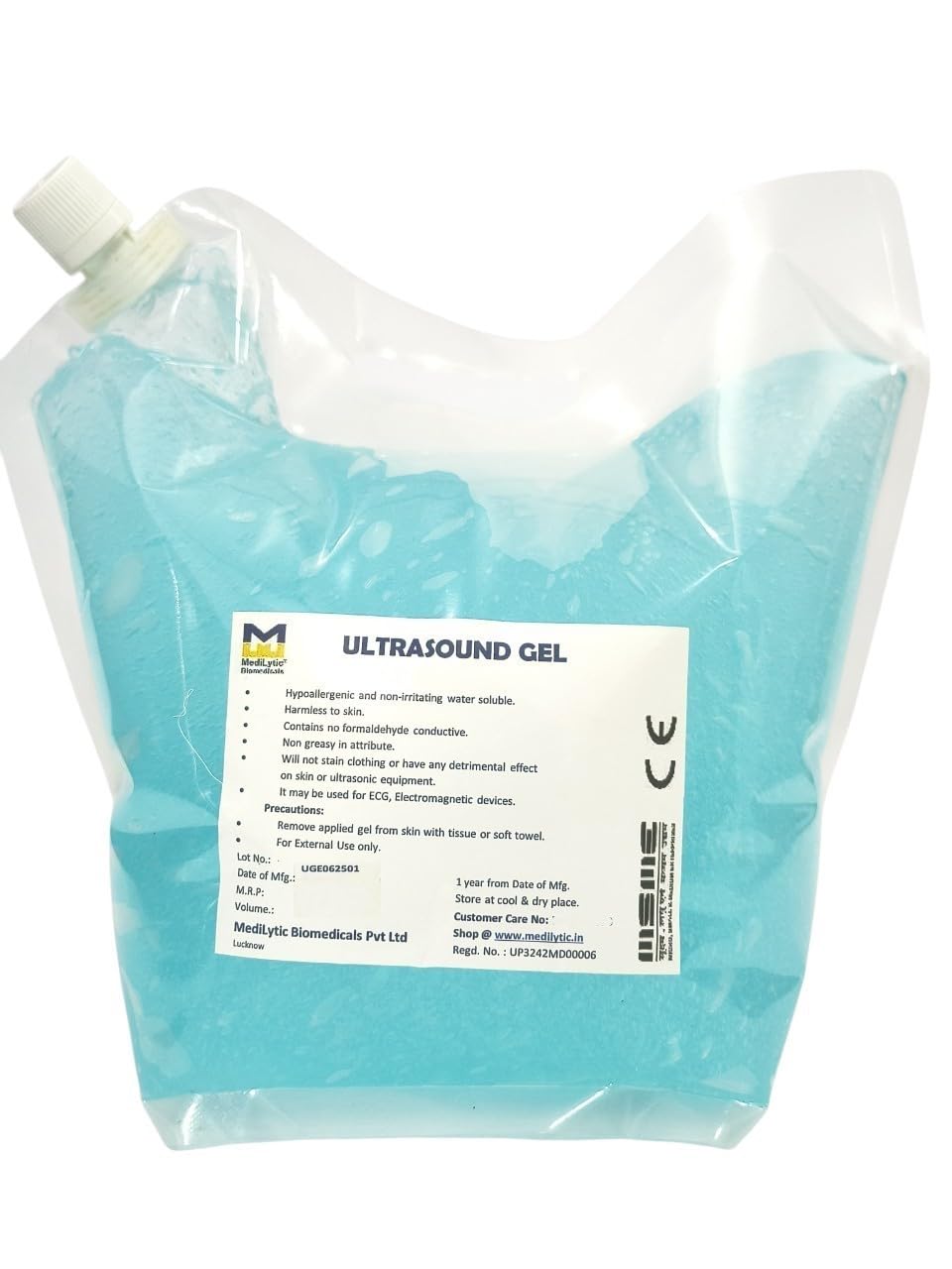 MediLytic Ultrasound/ECG Gel in Spout Pack with bottle