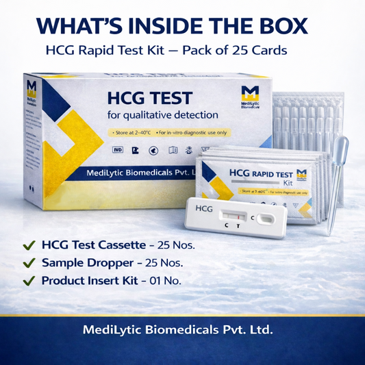 MediLytic HCG (Pregnancy)Test Kit (Pack Of 25 Cards)